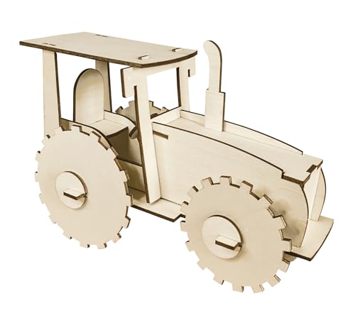 Pebaro 851/1L Holzbausatz Traktor Lasercut, 3D Puzzle, Holzpuzzle von Pebaro