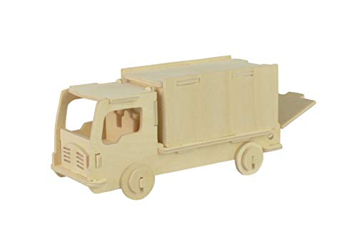 Pebaro 851/4 Holzbausatz 3D Puzzle LKW, Truck, 3D Puzzle, Modellbausatz, Basteln mit Holz, Holzpuzzle, vorgestanzte Holzplatte, inkl. Schmirgelpapier, ausbrechen, zusammenstecken, fertig, Geschenkidee Pebaro 851/4 Holzbausatz 3D Puzzle LKW, Truck, 3D Puzzle, Modellbausatz, Basteln mit Holz, Holzpuzzle, vorgestanzte Holzplatte, inkl. Schmirgelpapier, ausbrechen, zusammenstecken, fertig, Geschenkidee von Pebaro