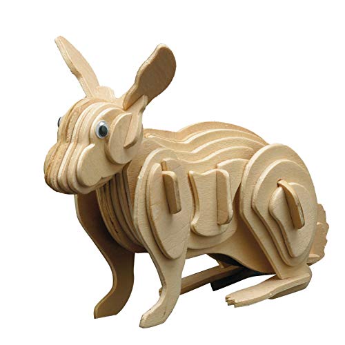Pebaro 858/3 Holzbausatz Hase, 3D Puzzle Tier, Modellbausatz, Basteln mit Holz, Holzpuzzle, Bastelset, vorgestanzte Holzplatte, ausbrechen, zusammenstecken, fertig, Geschenkidee Pebaro 858/3 Holzbausatz Hase, 3D Puzzle Tier, Modellbausatz, Basteln mit Holz, Holzpuzzle, Bastelset, vorgestanzte Holzplatte, ausbrechen, zusammenstecken, fertig, Geschenkidee von Pebaro