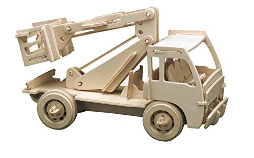 Pebaro 863/2 Holzbausatz Hubwagen, 3D Puzzle, Modellbausatz, Basteln mit Holz, Holzpuzzle, vorgestanzte Holzplatte, inkl. Schmirgelpapier, ausbrechen, zusammenstecken, fertig, Geschenkidee von Pebaro