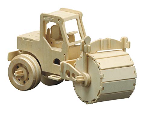Pebaro 863/5 Holzbausatz Walze, 3D Puzzle, Modellbausatz, Basteln mit Holz, Holzpuzzle, vorgestanzte Holzplatte, inkl. Schmirgelpapier, ausbrechen, zusammenstecken, fertig, Geschenkidee von Pebaro