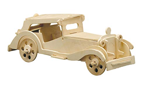 Pebaro 865/6 Holzbausatz VI, 3D Puzzle Auto/Oldtimer, Modellbausatz, Basteln mit Holz, Bstelset, Holzpuzzle, vorgestanzte Holzplatte, ausbrechen, zusammenstecken, fertig, Geschenkidee von Pebaro