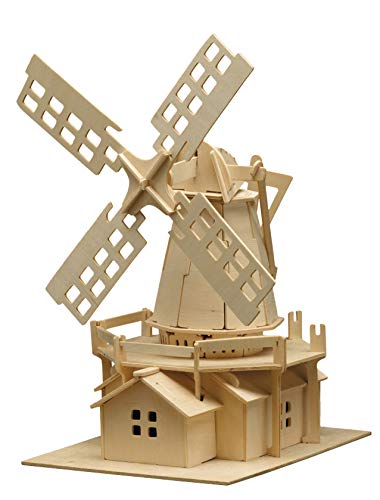 Pebaro 873 Holzbausatz Windmühle, 3D Puzzle Bauwerk, Modellbausatz, Basteln mit Holz, Holzpuzzle, Bastelset, vorgestanzte Holzplatte, ausbrechen, zusammenstecken, fertig, Geschenkidee Pebaro 873 Holzbausatz Windmühle, 3D Puzzle Bauwerk, Modellbausatz, Basteln mit Holz, Holzpuzzle, Bastelset, vorgestanzte Holzplatte, ausbrechen, zusammenstecken, fertig, Geschenkidee von Pebaro