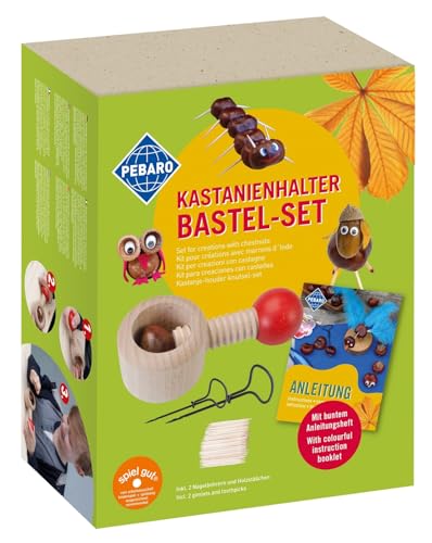 Pebaro Set Kastanienbohrer 5 Kastanien Bastelset, Kastanienhalter, 2 Kastanienbohrer/Nagelbohrer, ausführliche Anleitung, Löcher in Kastenien Bohren, für Kindern, inkl. 190 Zahnstocher Pebaro Set Kastanienbohrer 5 Kastanien Bastelset, Kastanienhalter, 2 Kastanienbohrer/Nagelbohrer, ausführliche Anleitung, Löcher in Kastenien Bohren, für Kindern, inkl. 190 Zahnstocher von Pebaro