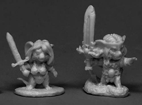 Pechetruite 2 x Barbarian MOUSELINGS - Reaper Bones Miniature zum Rollenspiel Kriegsspiel - 77546 von Pechetruite