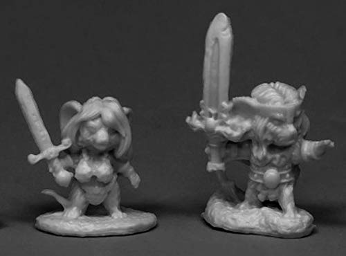 Pechetruite 2 x Barbarian MOUSELINGS - Reaper Bones Miniature zum Rollenspiel Kriegsspiel - 77546 von REAPER MINIATURES