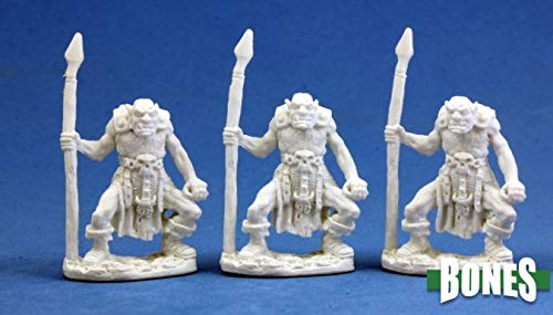 Pechetruite 3 x ORC Spearmen - Reaper Bones Miniature zum Rollenspiel Kriegsspiel - 77003 von REAPER MINIATURES