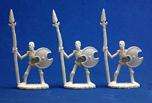 Pechetruite 3 x Skeleton Spearmen - Reaper Bones Miniature zum Rollenspiel Kriegsspiel - 77001 von Pechetruite