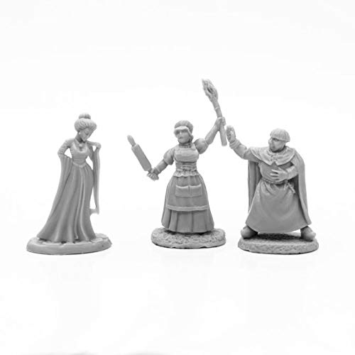 Pechetruite 3 x Townsfolk Priest Courtesan Baker - Reaper Bones Miniature zum Rollenspiel Kriegsspiel - 77666 von REAPER MINIATURES