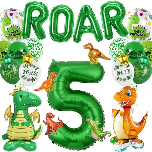Dinosaurier Geburtstag Dekorationen 5. Luftballons - Dino Party Supplies Grüner Buchstabe Riesenzahl Luftballons Dinosaurier Folienballon Dschungel Dekoration für 5 Jahre alte Kinder Geburtstag Party Dinosaurier Geburtstag Dekorationen 5. Luftballons - Dino Party Supplies Grüner Buchstabe Riesenzahl Luftballons Dinosaurier Folienballon Dschungel Dekoration für 5 Jahre alte Kinder Geburtstag Party von Pecration