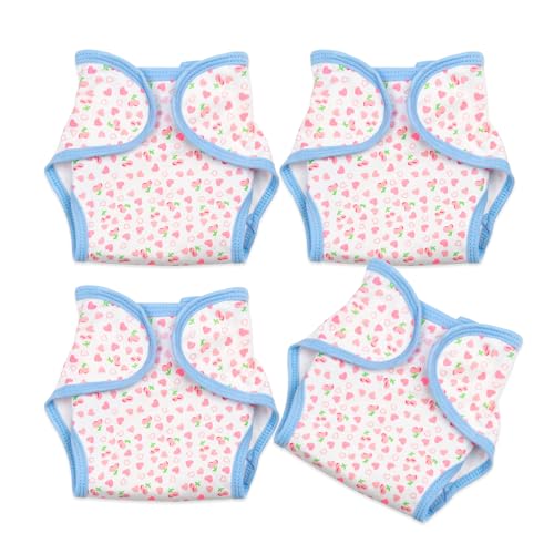 Reborn Baby-Puppenwindeln, Unterwäsche für 43,2-55,9 cm Reborn Puppenwindeln, 4-teiliges Set, wiederverwendbar, waschbar Reborn Baby-Puppenwindeln, Unterwäsche für 43,2-55,9 cm Reborn Puppenwindeln, 4-teiliges Set, wiederverwendbar, waschbar von Pedolltre