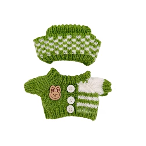 6 Stück Puppenkleidung kompatibel mit Labubu 17 cm Plüschpuppen, Kleidungszubehör, Geburtstags- und Urlaubsgeschenk für Mädchen und Kinder (keine Puppe) (grün) von PeeToos