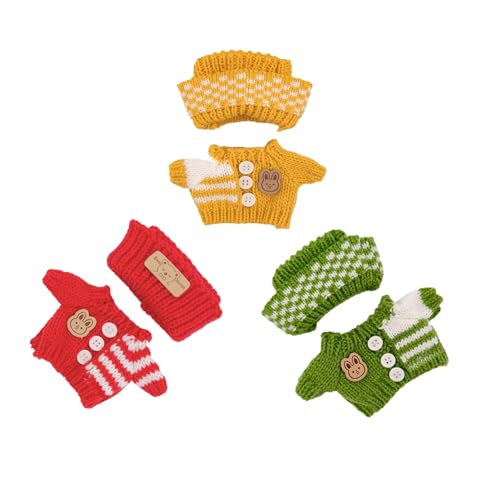 6 Stück Puppenkleidung kompatibel mit Labubu 17 cm Plüschpuppen, Kleidungszubehör, Geburtstagsgeschenk, Urlaubsgeschenk für Mädchen und Kinder (ohne Puppe) (mehrfarbiges Set) von PeeToos