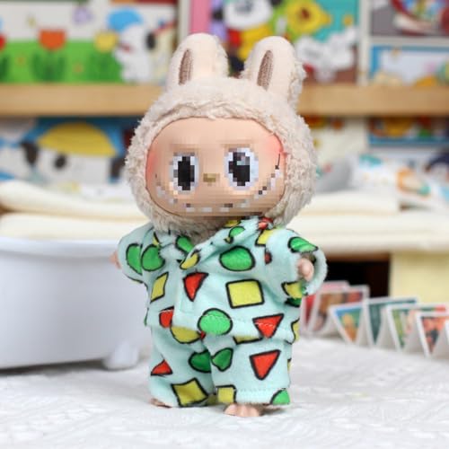 Kleidungszubehör für 17 cm große Puppen, einschließlich Jacke und Hose (Pyjama-Set) (ohne Puppe) von PeeToos