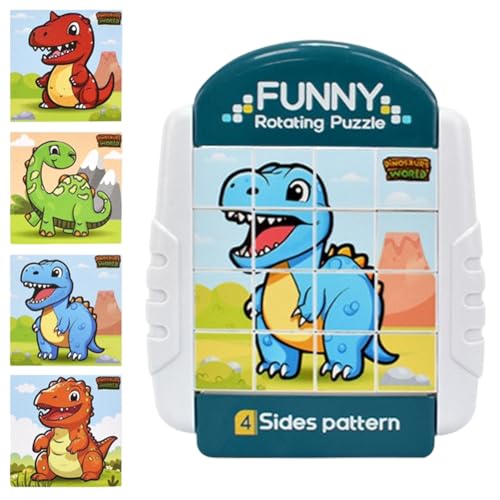 Fullware Drehbares Puzzle, Rotierendes Puzzle 16 Teile 3 4 5 6 Jahre Kinder, Drehbares 3D Puzzle, Montessori Puzzle für Kinder, Würfelpuzzle, Tier-Motive Puzzle, für Jungen Mädchen (Dinosaurierwelt) Fullware Drehbares Puzzle, Rotierendes Puzzle 16 Teile 3 4 5 6 Jahre Kinder, Drehbares 3D Puzzle, Montessori Puzzle für Kinder, Würfelpuzzle, Tier-Motive Puzzle, für Jungen Mädchen (Dinosaurierwelt) von Peelanmall