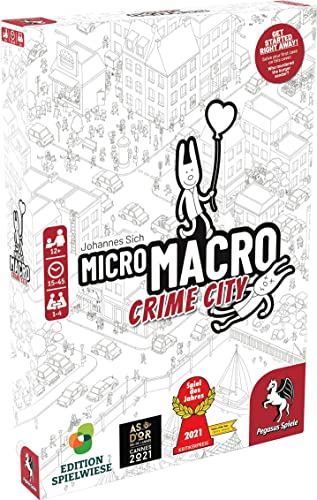 Pegasus Press , MicroMacro: Crime City , Board Game , Ages 12+ , 1-4 Players , 15-45 Minutes Playing Time Pegasus Press , MicroMacro: Crime City , Board Game , Ages 12+ , 1-4 Players , 15-45 Minutes Playing Time von Pegasus Spiele