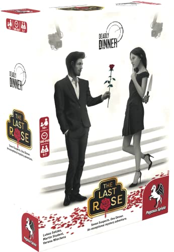 Pegasus Spiele 19011E - Deadly Dinner – The Last Rose - Murder Mystery at Home for 5 to 7 Players - Krimidinner auf englisch für 5 bis 7 Spieler - English Crime Solving Game von Pegasus Spiele