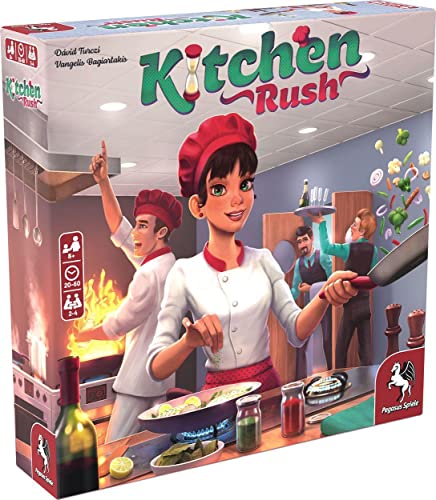 Pegasus Spiele Press Kitchen Rush Board Game Ages 8+ 2-4 Players 20-60 Minutes Playing Time 51223E Multicolor von Pegasus Spiele