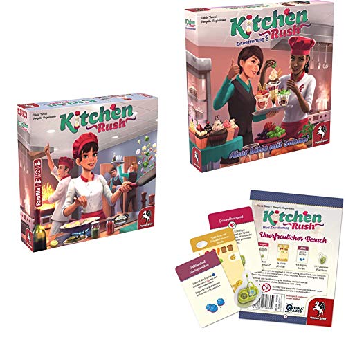 Pegasus Spiele 51223G - Kitchen Rush + Aber Bitte mit Sahne + Unerfreulicher Besuch von Pegasus Spiele