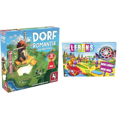 Pegasus Spiele 51240G Dorfromantik *Spiel des Jahres 2023* Brettspiele & Hasbro Das Spiel des Lebens, Brettspiel für die ganze Familie für 2 – 4 Spieler, für Kinder ab 8 Jahren, enthält Bunte Stifte von Pegasus Spiele