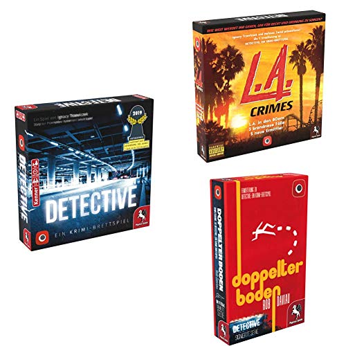 Pegasus Spiele 57505G - Detective (deutsche Ausgabe) + L.A. Crimes + Doppelter Boden von Pegasus Spiele