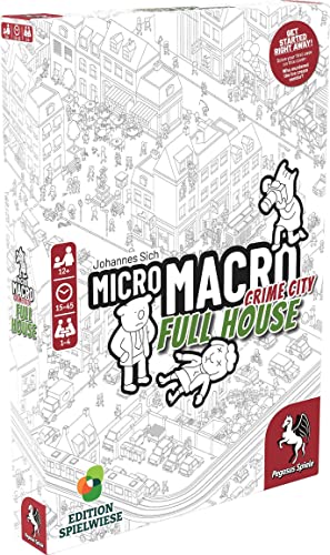 Pegasus Press , MicroMacro: Crime City - Full House , Board Game , Ages 12+ , 1-4 Players , 15-45 Minutes Playing Time Multicolor,PEG59061E Pegasus Press , MicroMacro: Crime City - Full House , Board Game , Ages 12+ , 1-4 Players , 15-45 Minutes Playing Time Multicolor,PEG59061E von Pegasus Spiele