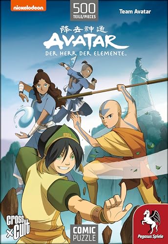 Pegasus Spiele 76003G - Puzzle: Avatar – Der Herr der Elemente (Team Avatar), 500 Teile von Pegasus Spiele