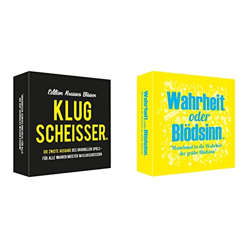 Pegasus Spiele Villeroy & Boch Kylskapspoesi 43011 - Klugscheisser 2 Black Edition – Edition krasses Wissen & Kylskapspoesi 48001 - Wahrheit oder Blödsinn? von Pegasus Spiele