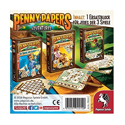 Penny Papers Adventure: Ersatzblöcke für 3 Spiele, 1 bis 100 Spieler ab 8 Jahren von Pegasus Spiele