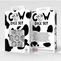 Q-Workshop QWO98024 - Cow Dice Set: MOOzilla white/black, Kuh-Würfelset, 7-teilig von Pegasus
