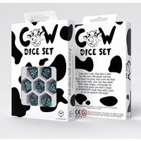 Q-Workshop QWO98031 - Cow Dice Set: MOOlissa black/blue, Kuh-Würfelset, 7-teilig von Pegasus