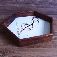 Q-Workshop QWO98321 - Kanji Wooden Dice Tray, Würfelschale, Holz, 200x230x35 mm von Pegasus