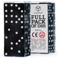 Q-Workshop QWO98345 - Full Pack of D6: Black&White, Würfel (16mm), 20-teilig von Pegasus