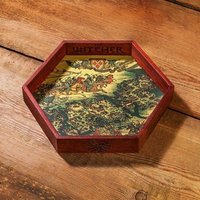 Q-Workshop QWO98352 - The Witcher Wooden Dice Tray, Würfelschale, Holz, 200x230x35 mm von Pegasus
