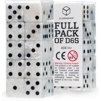Q-Workshop QWO98437 - Full Pack of D6: Pearl&Black, Würfel (16mm), 20-teilig von Pegasus