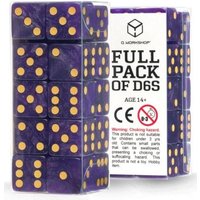 Q-Workshop QWO98468 - Full Pack of D6: Shimmering Purple & Gold, Würfel (16mm), 20-teilig von Pegasus