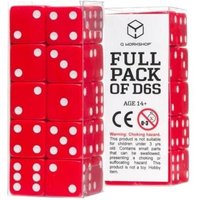 Q-Workshop QWO98475 - Full Pack of D6: Red&White, Würfel (16mm), 20-teilig von Pegasus