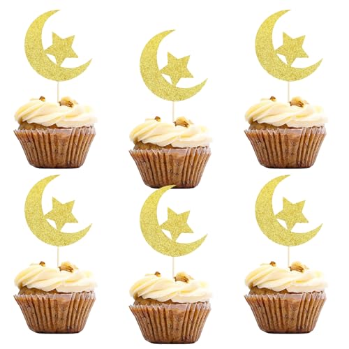 Eid Mubarak Ramadan Deko Cupcake Toppers,24 Stück Glitzer Stern und Mond Eid Mubarak Tortendeko Ramadan Cupcake Topper Eid Mubarak Kuchendeko Muffin Deko für Muslim Ramadan Eid Mubarak Dekoration Eid Mubarak Ramadan Deko Cupcake Toppers,24 Stück Glitzer Stern und Mond Eid Mubarak Tortendeko Ramadan Cupcake Topper Eid Mubarak Kuchendeko Muffin Deko für Muslim Ramadan Eid Mubarak Dekoration von Pejlnd