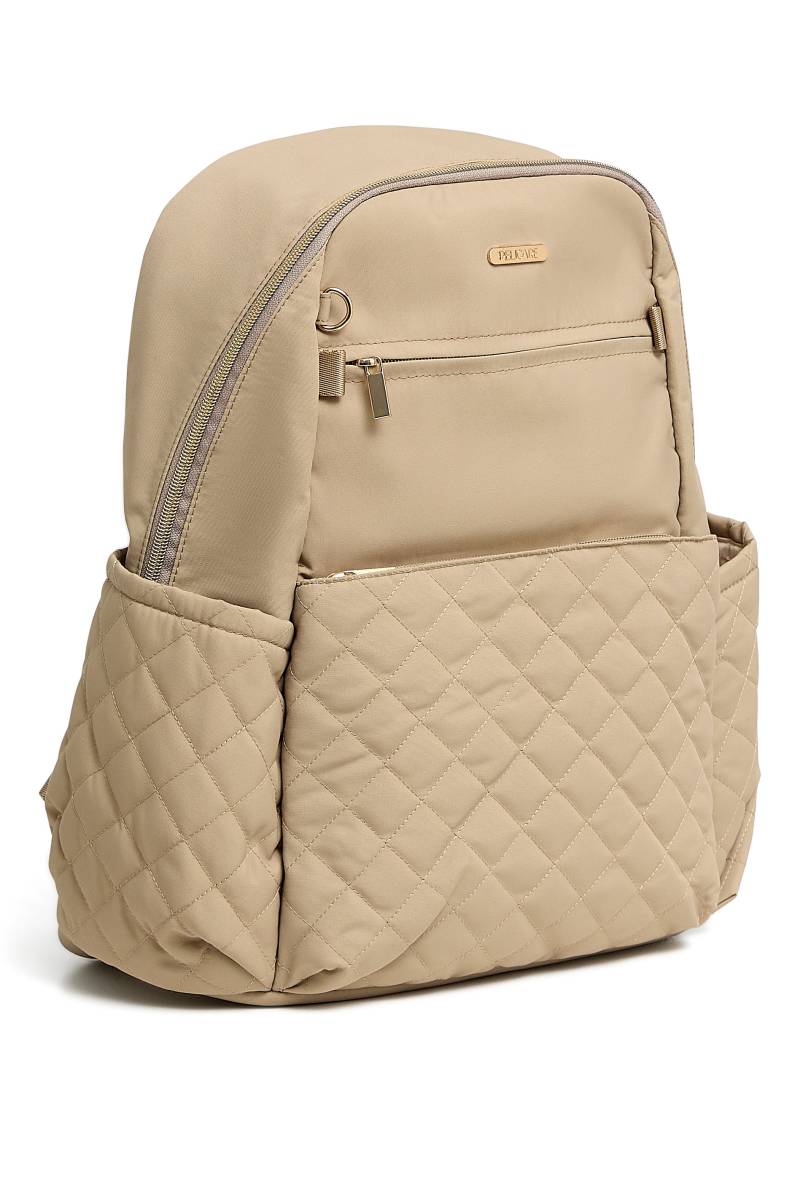Pelicare Quilted Wickeltasche Rucksack, Beige von Pelicare