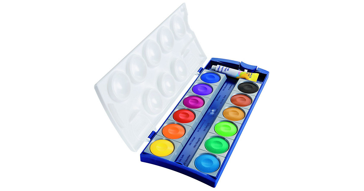 Deckfarbkasten K12, 12 Farben, inkl. Deckweiß bunt Deckfarbkasten K12, 12 Farben, inkl. Deckweiß bunt von Pelikan