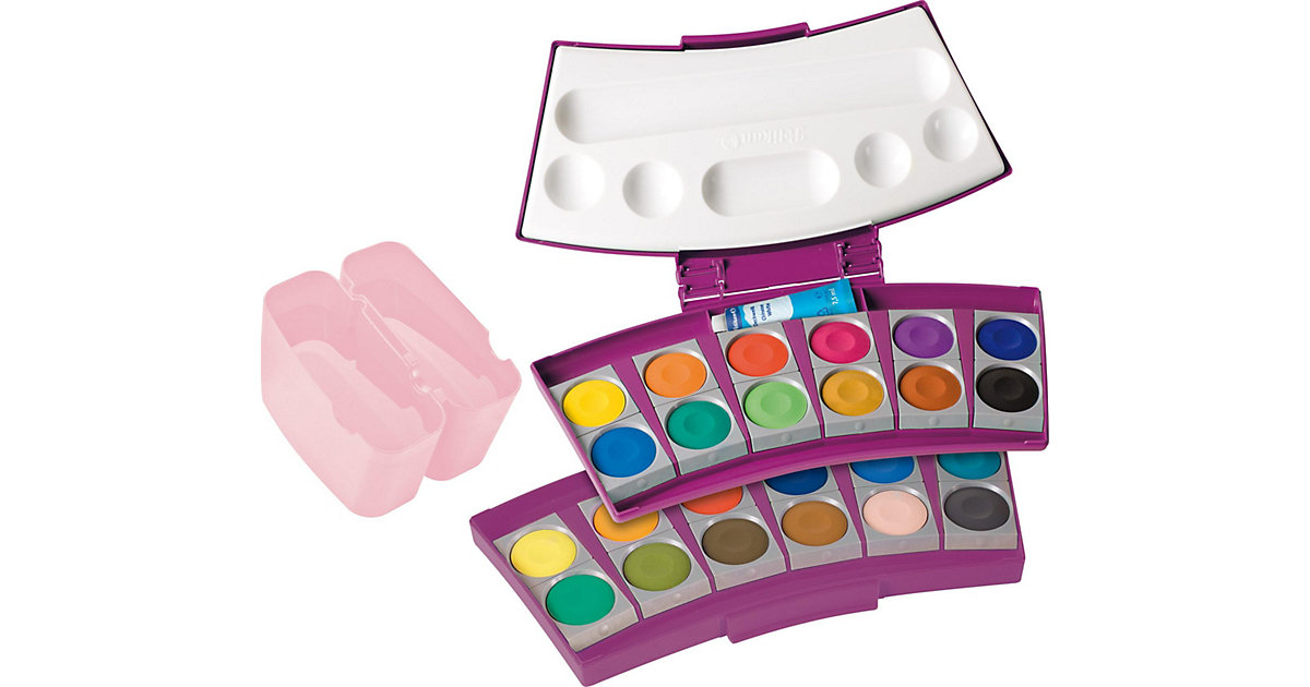 Deckfarbkasten ProColor beere/rosa, 24 Farben, inkl. Deckweiß & 2 Wasserboxen Deckfarbkasten ProColor beere/rosa, 24 Farben, inkl. Deckweiß & 2 Wasserboxen von Pelikan
