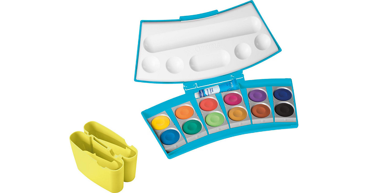 Deckfarbkasten ProColor türkis/neongelb, 12 Farben, inkl. Deckweiß & 2 Wasserboxen Deckfarbkasten ProColor türkis/neongelb, 12 Farben, inkl. Deckweiß & 2 Wasserboxen von Pelikan