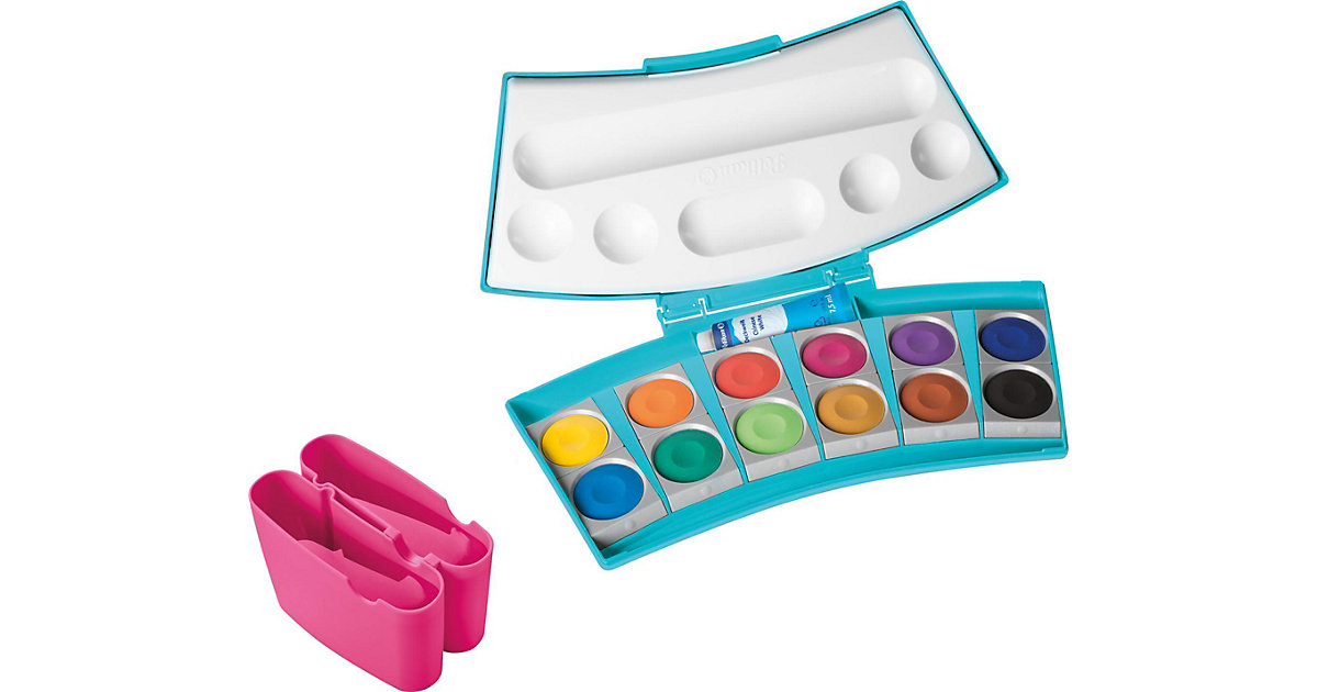 Deckfarbkasten ProColor türkis/pink, 12 Farben, inkl. Deckweiß & 2 Wasserboxen Deckfarbkasten ProColor türkis/pink, 12 Farben, inkl. Deckweiß & 2 Wasserboxen von Pelikan