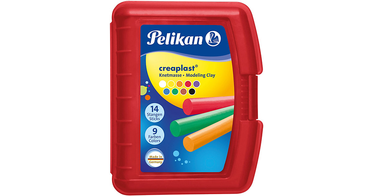 Knetmasse Creaplast, 9 Stangen in roter Kunststoffbox von Pelikan