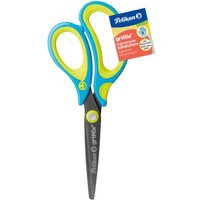 PELIKAN 810272 griffix® Schulschere Neon Fresh Blue Rechtshändermodell spitz 15 cm von Pelikan