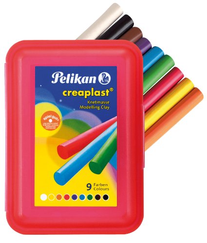 Pelikan 619890 - Knete Creaplast 14 Stangen in roter Kunststoffbox, 9-farbig von Pelikan