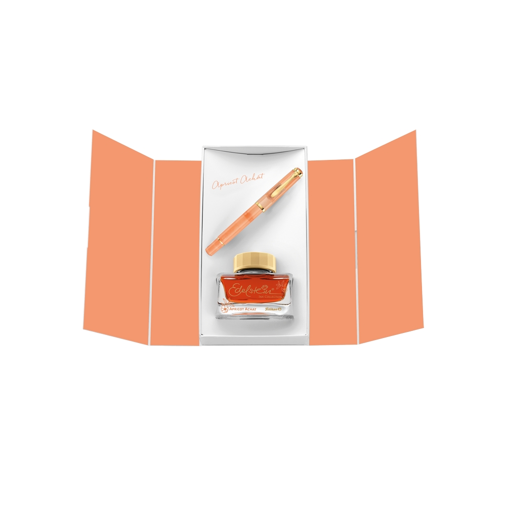Pelikan Füllfederhalter Classic M200 Apricot Achat M mit Edelstein Ink Apricot Achat im Set - Special Edition von Pelikan