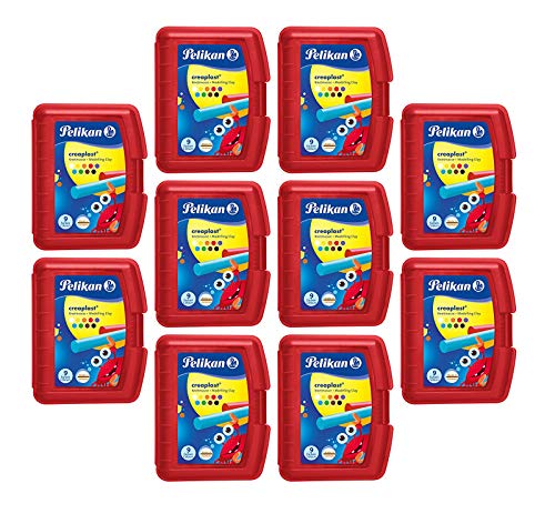 Pelikan Knetmasse Creaplast Kinderknete 300g (Rot, 10 Packungen) von Pelikan