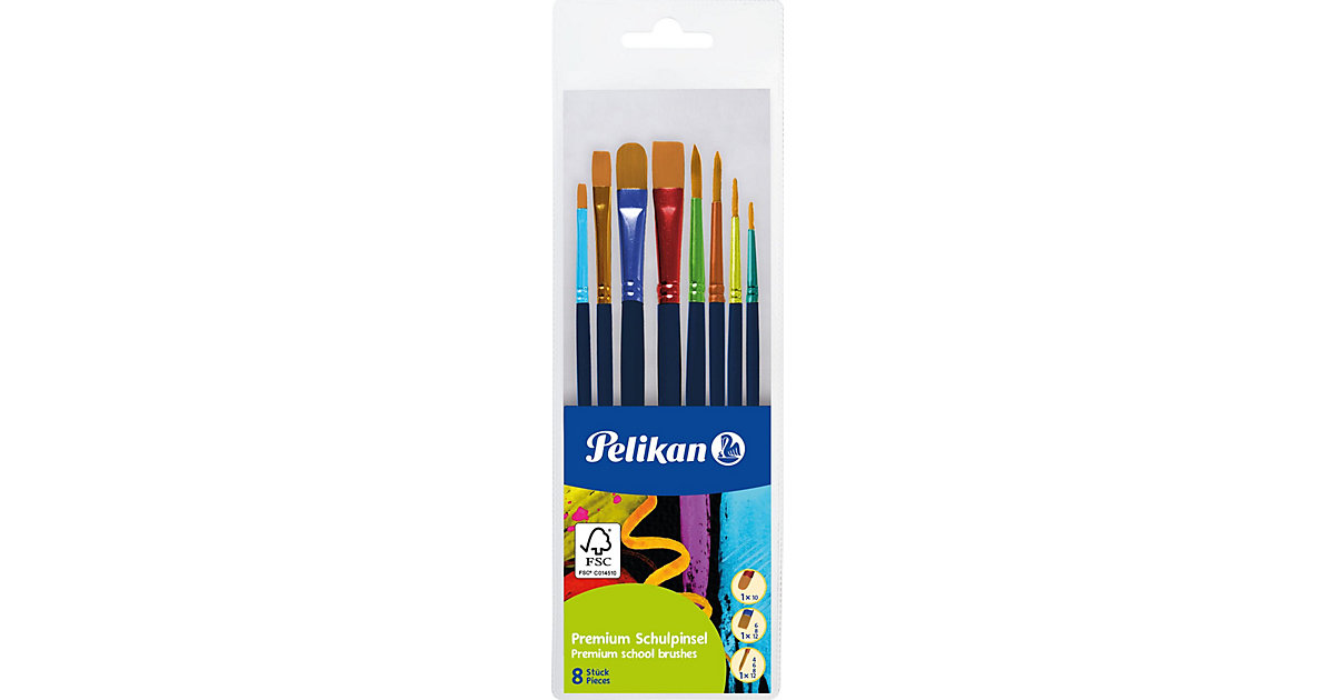 Schulpinsel Premium Sythetikhaar gold, 8 Stück in verschiedenen Ausführungen Schulpinsel Premium Sythetikhaar gold, 8 Stück in verschiedenen Ausführungen von Pelikan