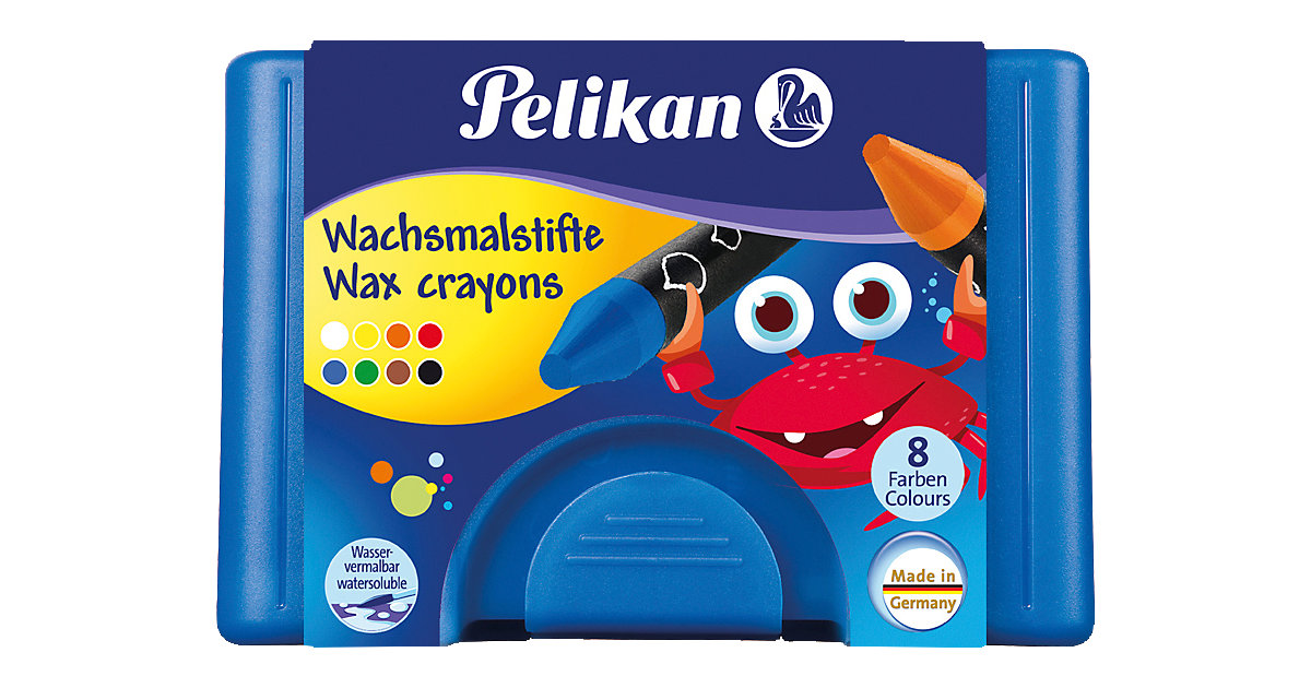 Wachsmalstifte, rund wasservermalbar, 8 Farben mehrfarbig Wachsmalstifte, rund wasservermalbar, 8 Farben mehrfarbig von Pelikan